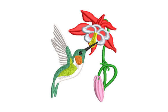 A Seasonally Versatile Hummingbird Embroidery Design