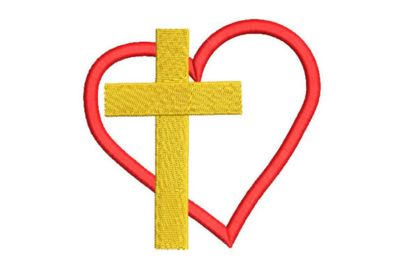 A Simple, Meaningful Embroidered Cross with Heart Design for Personalized Gifts
