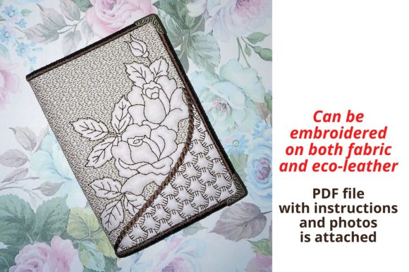 Cover for Plastic Cards with Sheridan Roses Embroidery