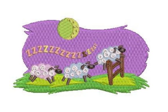 Evaluating Sheep Jumping over a Fence Embroidery Design