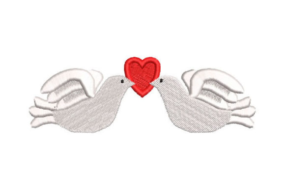 Love Doves with Heart: A Sweet Valentine Embroidery Design