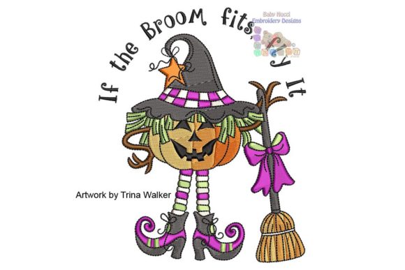 Witchin: A Halloween Embroidery Design for Boutique Apparel
